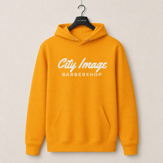 City Image Script Hoodie (Gold) — front