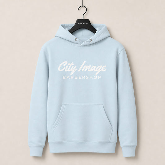 City Image Script Hoodie (Sky Blue) — front