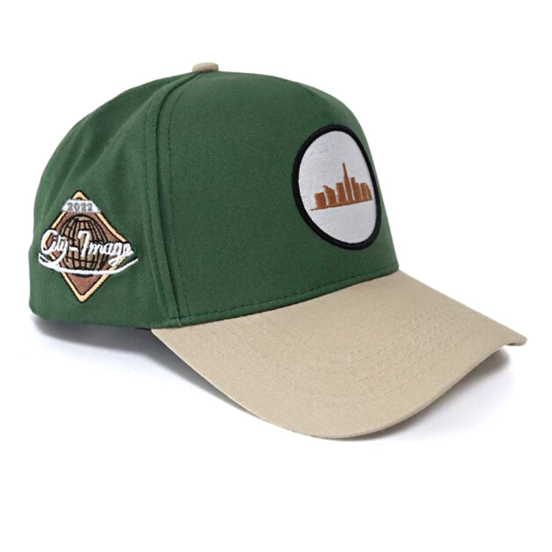 City Image® A-Frame SnapBack (Forest/Tan)