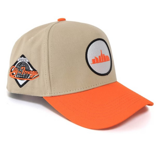 City Image® A-Frame SnapBack (Tan/Orange)