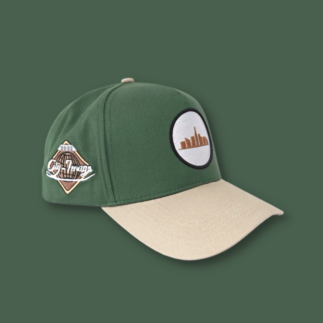 City Image® A-Frame SnapBack (Forest/Tan)