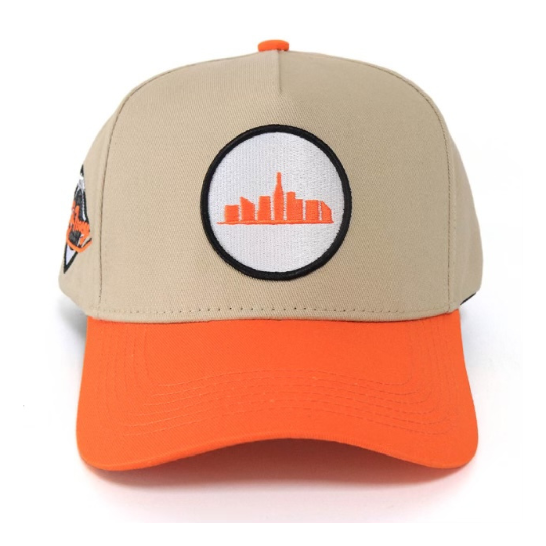 City Image® A-Frame SnapBack (Tan/Orange)