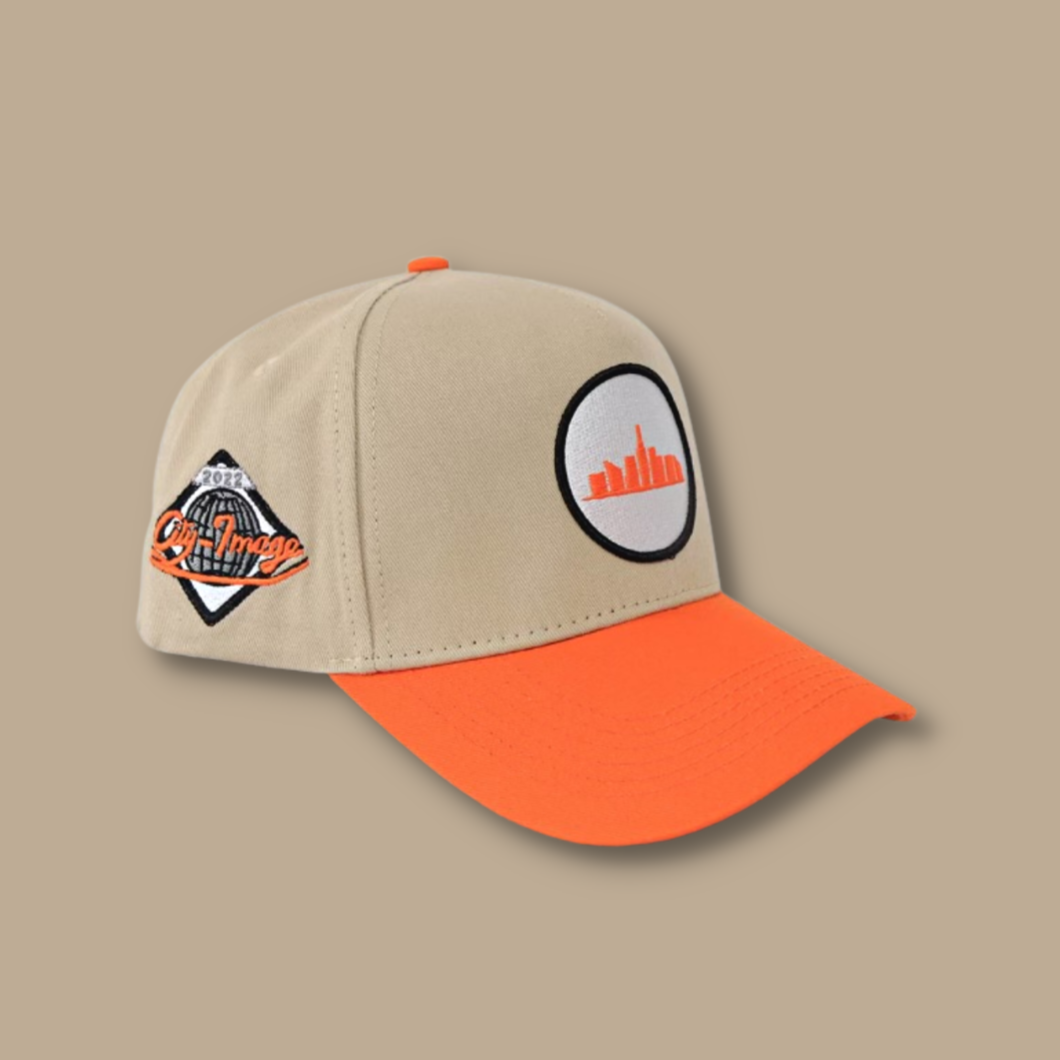 City Image® A-Frame SnapBack (Tan/Orange)